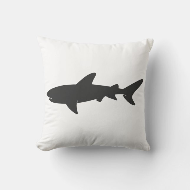 Shark silhouette - Choose background color Throw Pillow (Front)