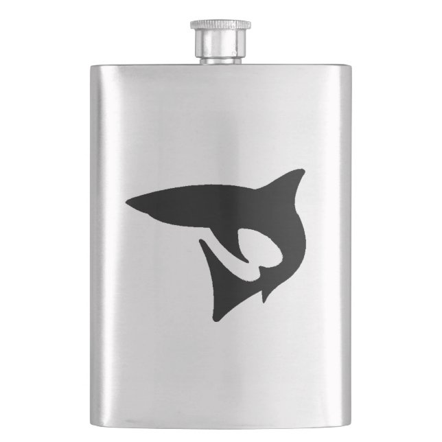 Shark Silhouette Hip Flask (Front)