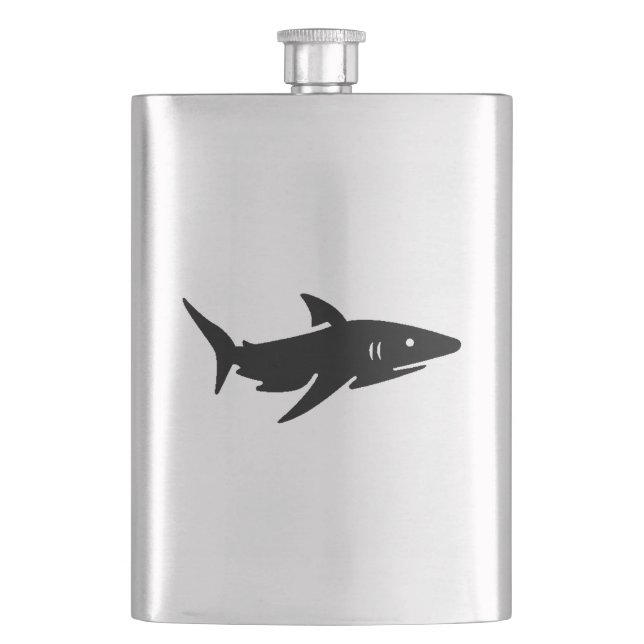 Shark Silhouette Hip Flask (Front)