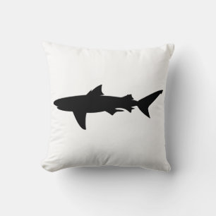 Shark silhouette throw pillow