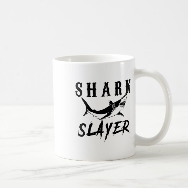 Shark Slayer Shark Fishing And Salt Water Anglers  Coffee Mug (Right)