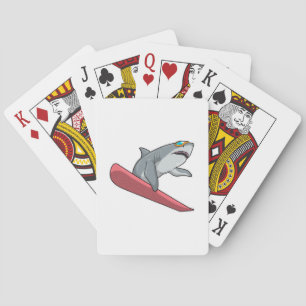 Shark Snowboarder Snowboard Playing Cards