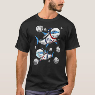 Shark Space Astronaut Cosmic Science Fiction Boys T-Shirt