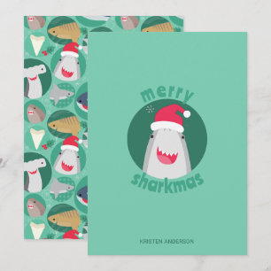 Shark Species Christmas  Holiday Card