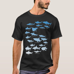Shark Species Types Tiger White Shark Fish Fishing T-Shirt