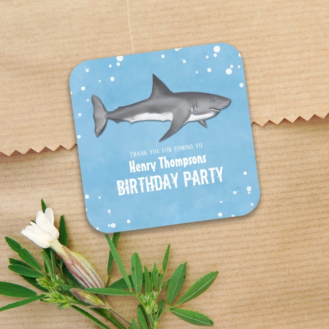 shark square sticker (Creator Uploaded)