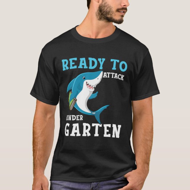 Shark Students Ready To Attack Kindergarten Back T T-Shirt (Front)