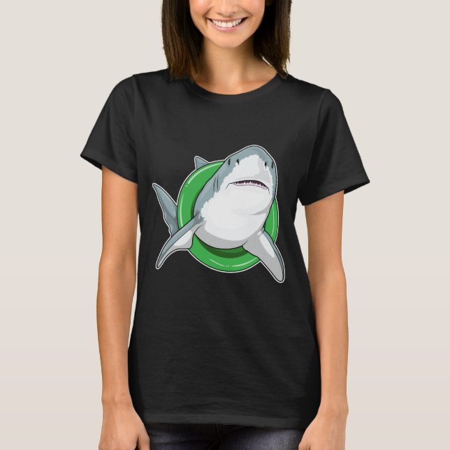 Shark Swimming Lifebuoy T-Shirt (Front)