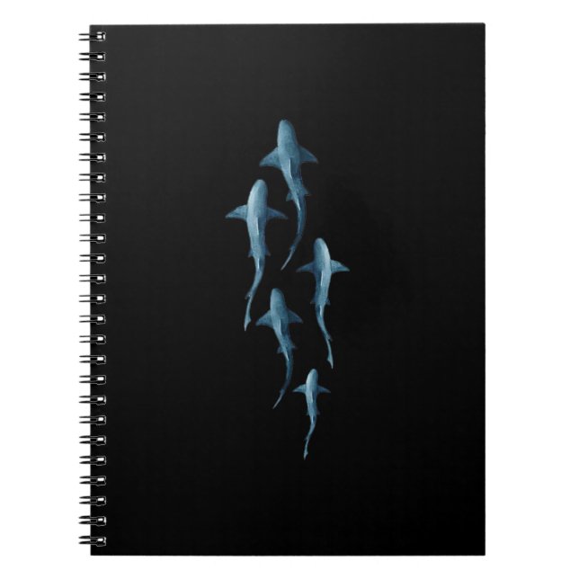 Shark - Swimming Sharks Cute Funny Gift Notebook (Front)