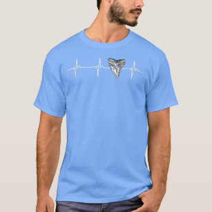 Shark Teeth Collector Fossil Hunter Heart EKG  T-Shirt