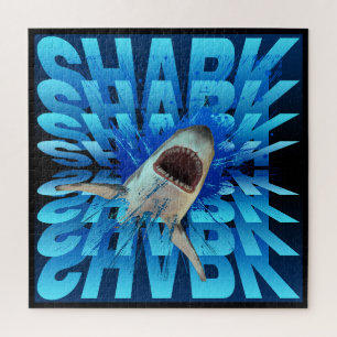 shark text effect typography jigsaw puzzle