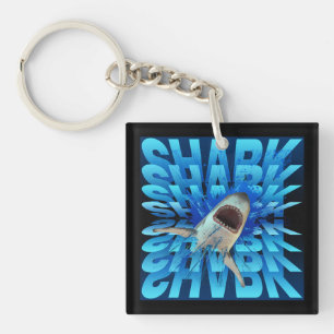 shark text effect typography  keychain