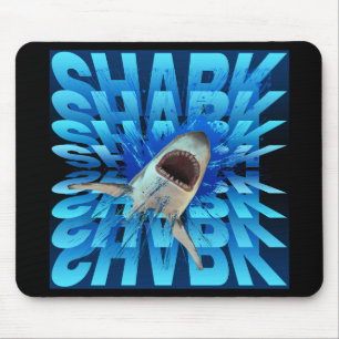 shark text effect typography mouse pad