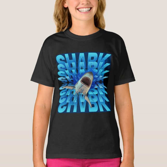 shark text effect typography  T-Shirt (Front)