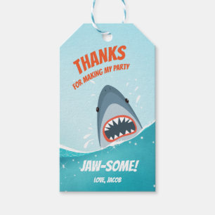 Shark thank you tags Pool Party Bait Birthday Boy