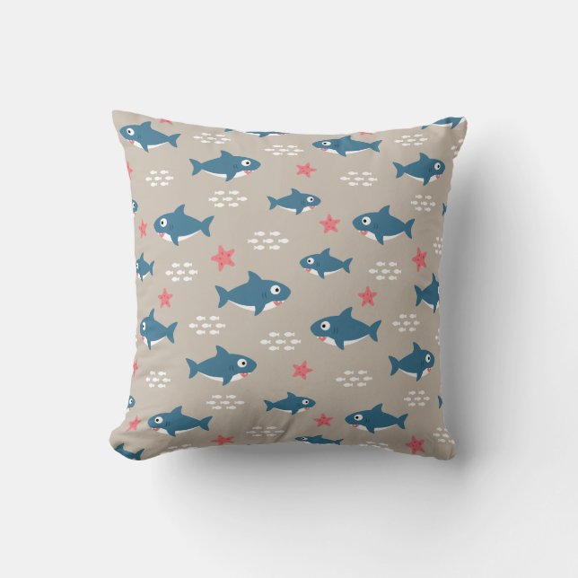 Shark Throw Pillow (Front)
