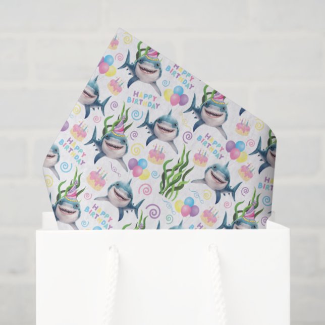 Shark Tissue Paper in White (Gift Bag)
