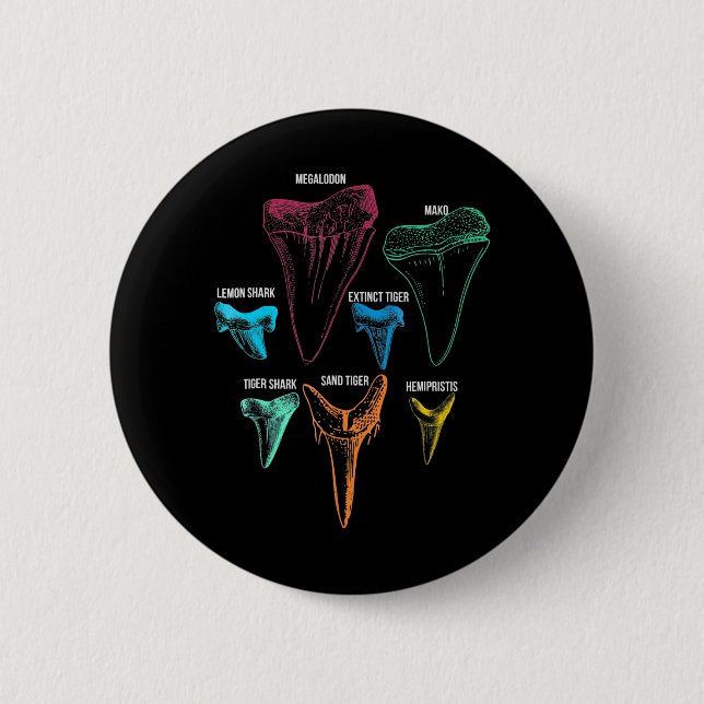 Shark Tooth Hunting - Crazy Shark Gifts 2 Inch Round Button (Front)