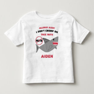 Shark Tree Nut Allergy Alert Personalized Boys Toddler T-shirt