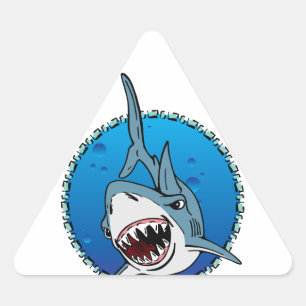 SHARK! TRIANGLE STICKER
