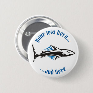 Shark Tribal Icon 1 2 Inch Round Button