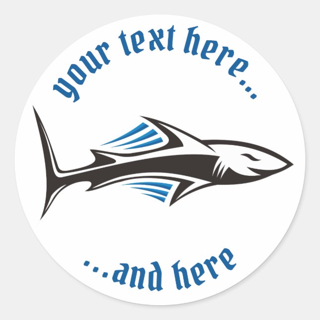 Shark Tribal Icon 1 Classic Round Sticker (Front)