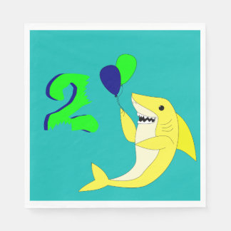 Shark turns 2 napkin
