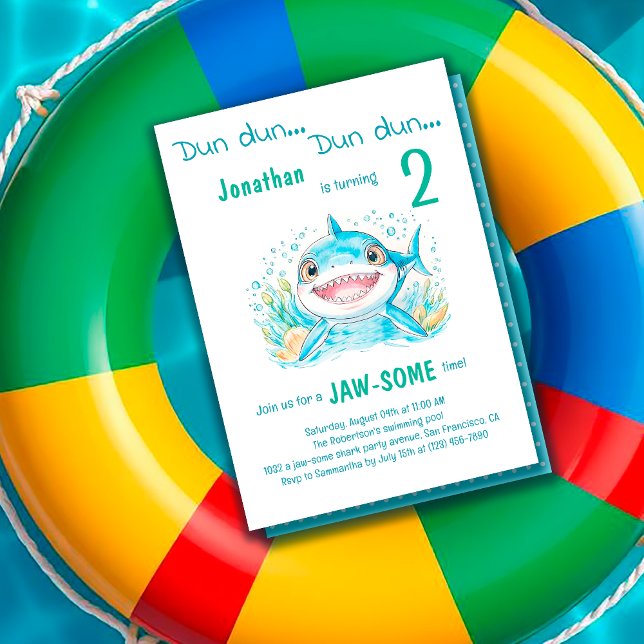Shark Under The Sea Any Age Birthday Party Invitation (Creator Uploaded)