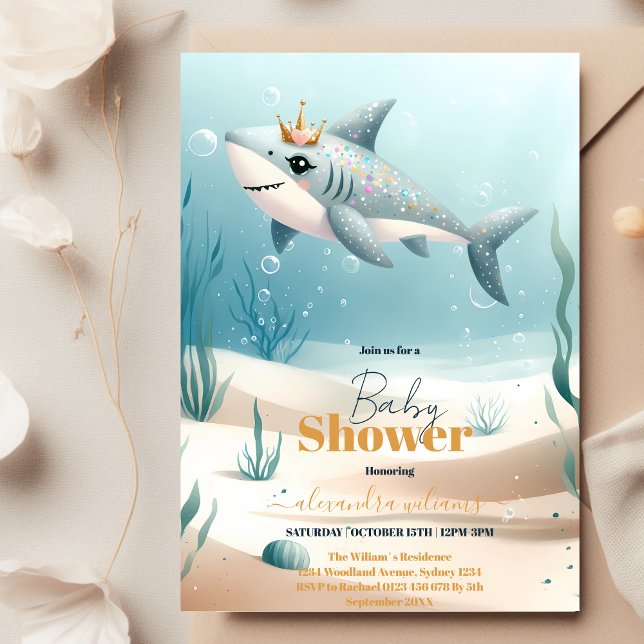 Shark  Under The Sea Baby Shower Invitation (Creator Uploaded)