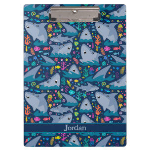 Shark Under The Sea Cute Personalized Pattern Clipboard