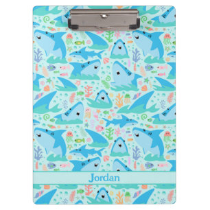 Shark Under The Sea Cute Personalized Pattern Clipboard