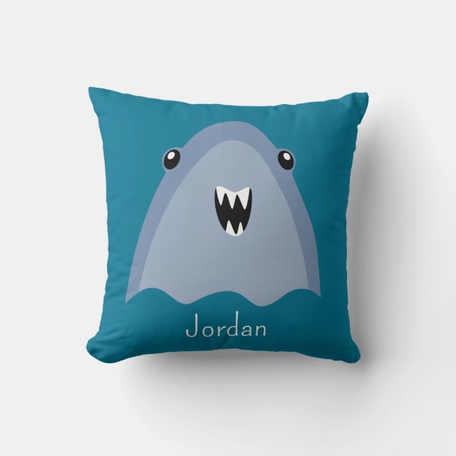 Shark Under The Sea Cute Personalized Pattern Throw Pillow (Front)