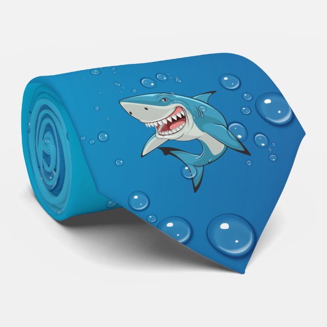Shark Underwater Pattern Necktie (Rolled)