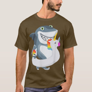 Shark unicorn floatie float pool party gift men wo T-Shirt