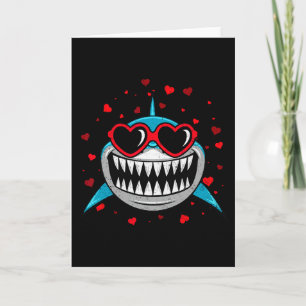 Shark Valentine Sungles Heart Cute Lovers  Card