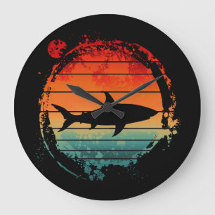 SHARK VINTAGE RETRO LARGE CLOCK