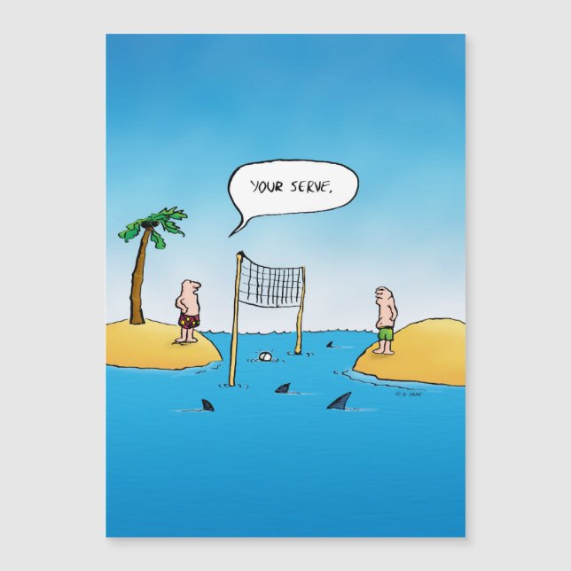 Shark Volleyball Funny Cartoon (Front)