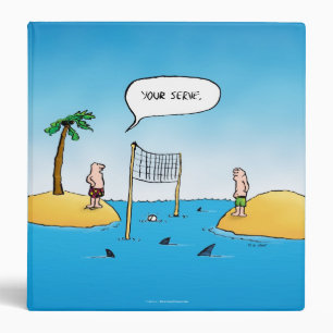 Shark Volleyball Funny Cartoon Binder