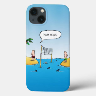 Shark Volleyball Funny Cartoon iPhone 13 Case