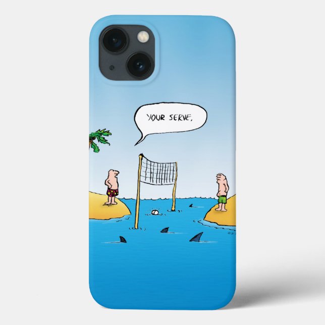 Shark Volleyball Funny Cartoon Case-Mate iPhone Case (Back)