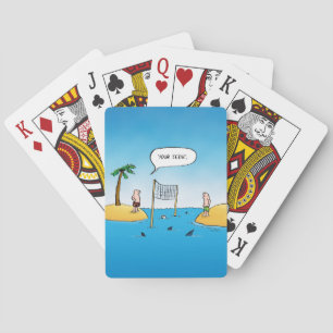 Shark Volleyball Funny Cartoon Playing Cards