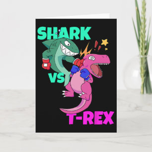 Shark Vs Dinosaur T Rex Boxing Gloves For Kids Boy Card