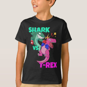 Shark Vs Dinosaur T Rex Boxing Gloves For Kids Boy T-Shirt