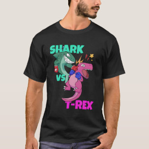 Shark Vs Dinosaur T Rex Boxing Gloves For Kids Boy T-Shirt