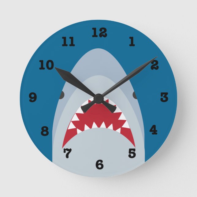 Shark Wall Clock (with numbers) (Front)