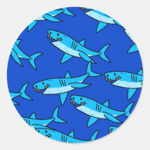 Shark Wallpaper Classic Round Sticker