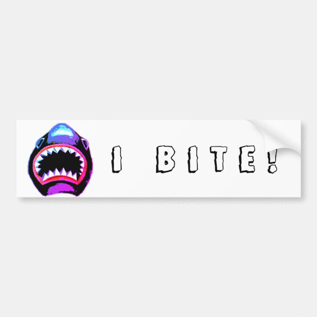 Shark Watercolor Pink Purple Illustration Bumper Sticker