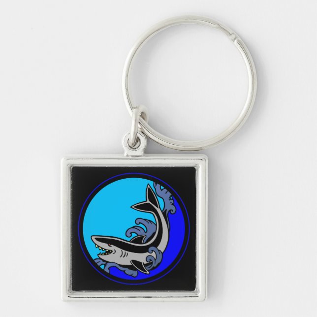 Shark Waves Keychain (Front)