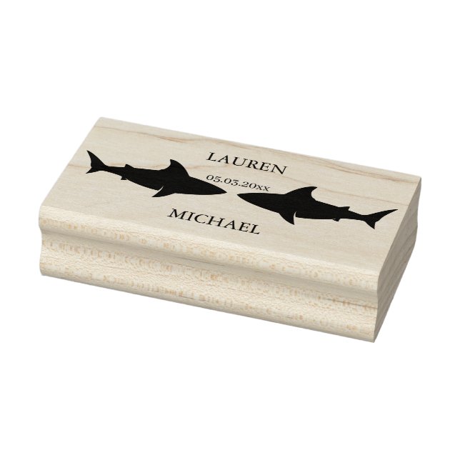 Shark Wedding  Rubber Stamp (Stamp)
