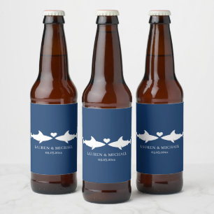 Shark Wedding With Names  Beer Bottle Label